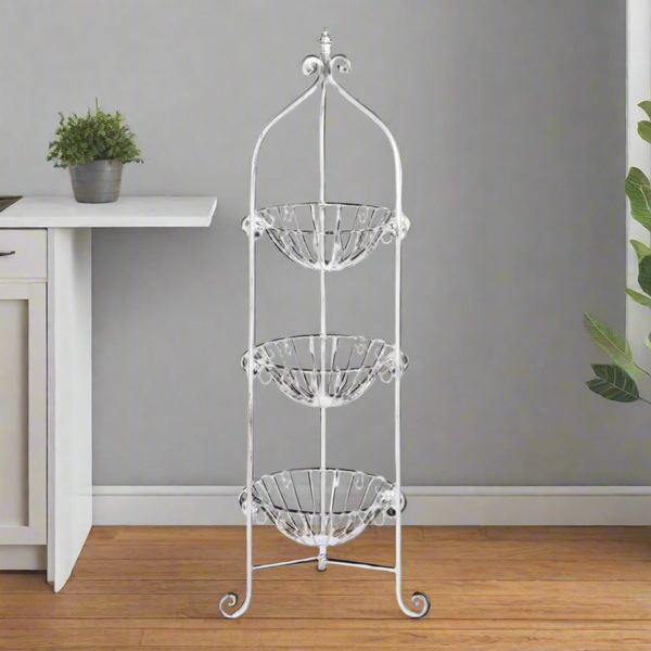 3 tier corner basket stand