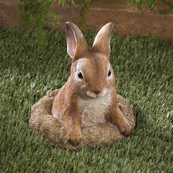 curious bunny garden figurine