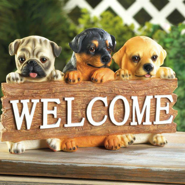 puppy dog welcome plaque