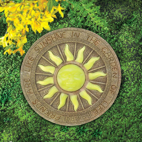 sunburst glowing decorative stepping stone