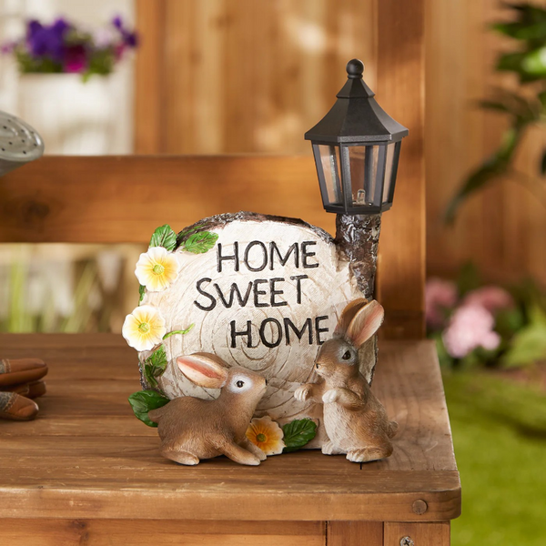 Solar Powered Home Sweet Home Rabbits 10018201 | Buffalo Trader Online