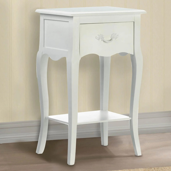 country loft white accent side table
