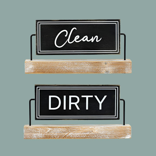 clean dirty dishwasher flip sign