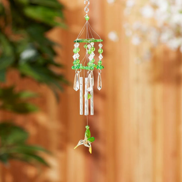 green jewel hummingbird wind chimes