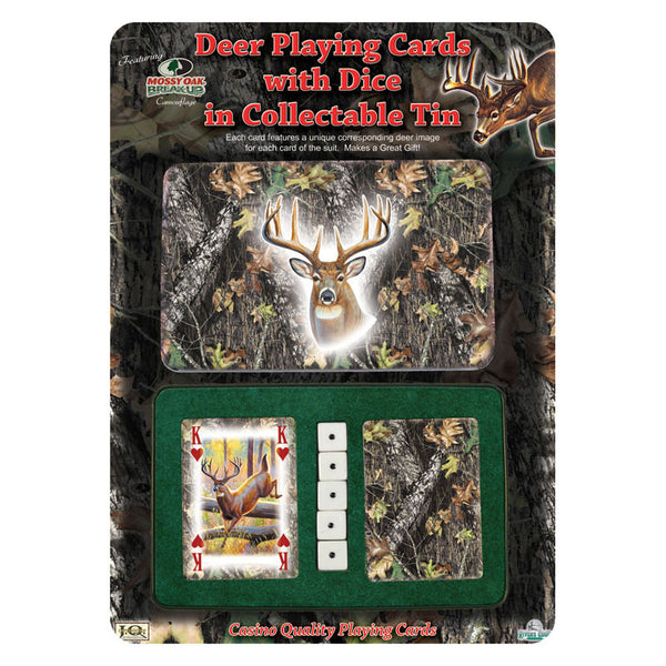 mossy oak big buck deer playing cards and dice game set
