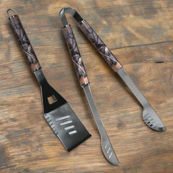 2 pc camouflage stainless steel bbq tool set