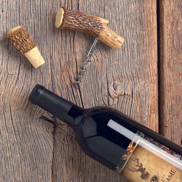 antler cork screw and bottle stop