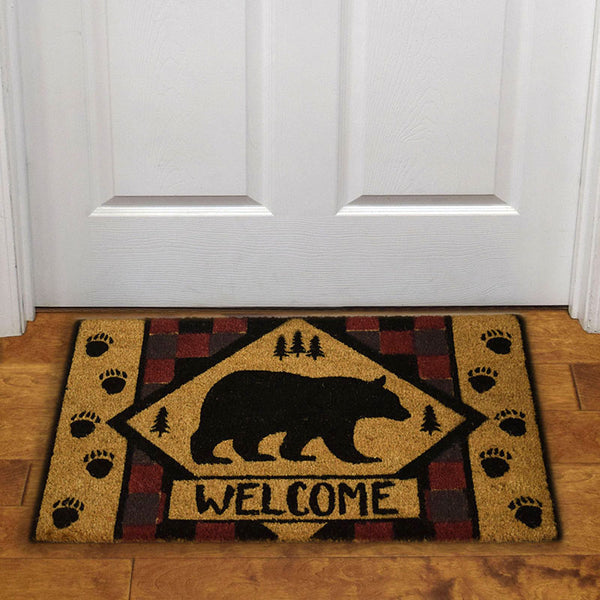 bear coir welcome door mat 18x30