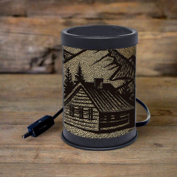 cabin silhouette candle and wax warmer
