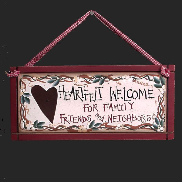 Wooden Heartfelt Welcome Sign 29466 | Buffalo Trader Online