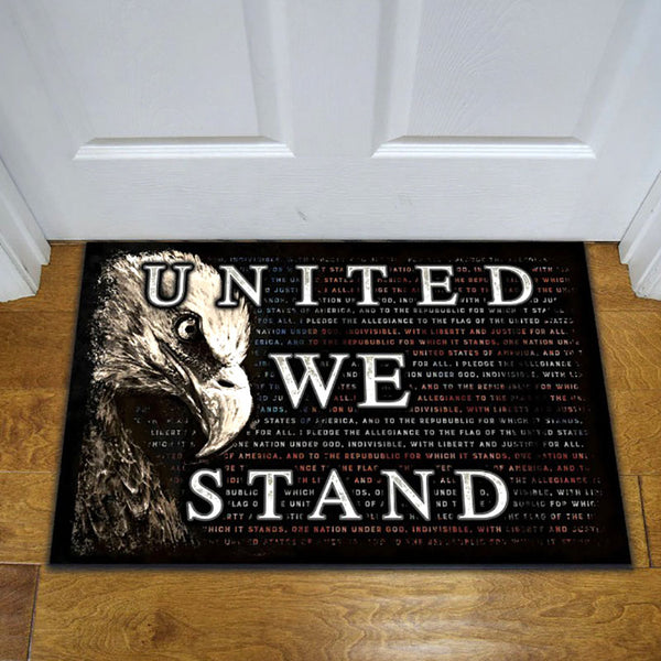 united we stand rubber door mat 17x26