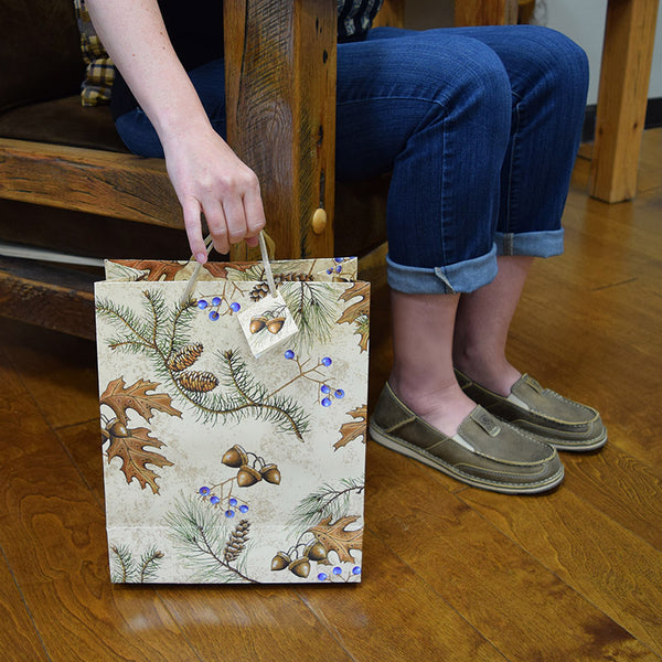 acorns and pine cones medium gift bag