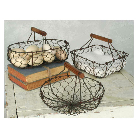 Chicken Wire Baskets - Set of 3