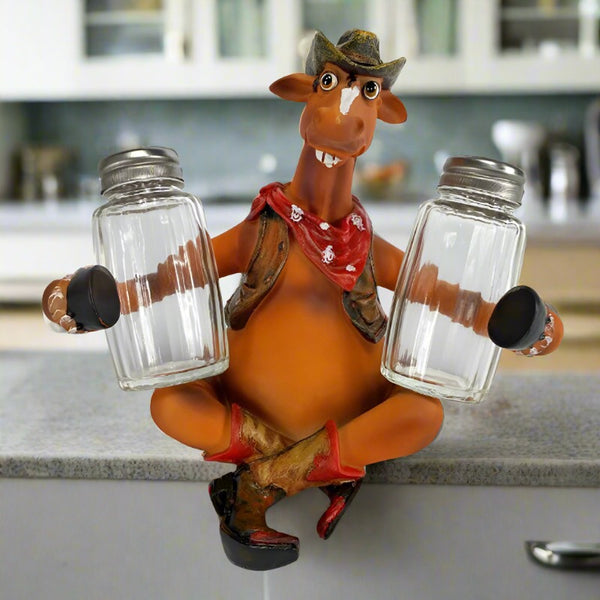 western horse salt & pepper shakers