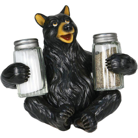 Black Bear Holding Salt & Pepper Shakers