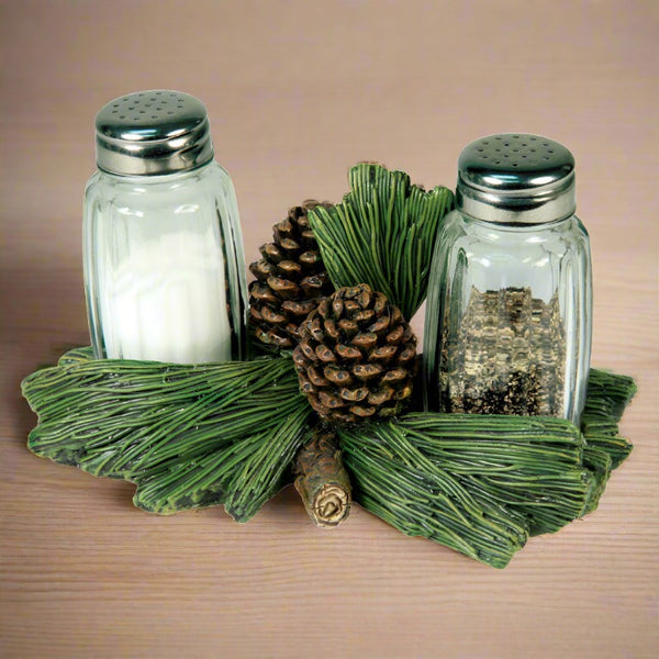 pinecone branch salt and pepper shakers