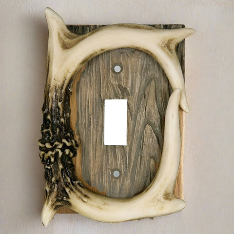 Deer Antler Decorative Single Light Switch Plate Cover