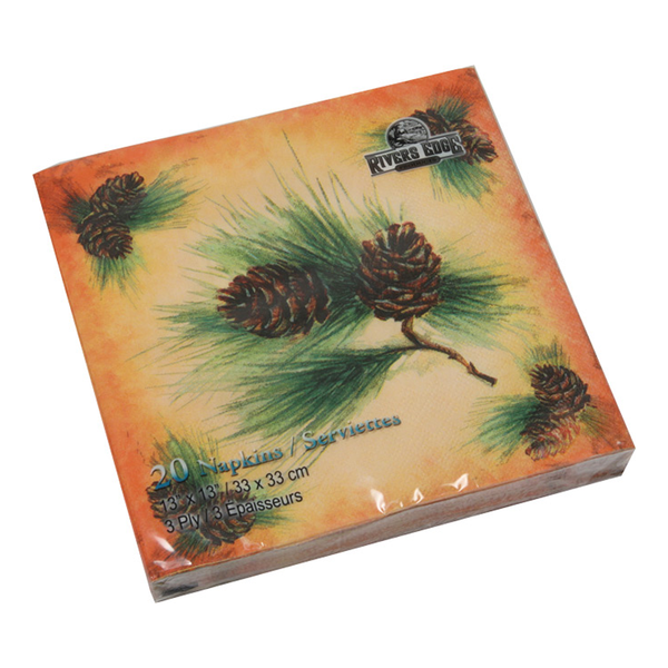 pinecone paper dinner napkins 20 ct