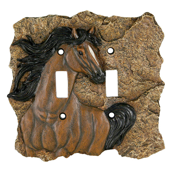 horse double light switch cover