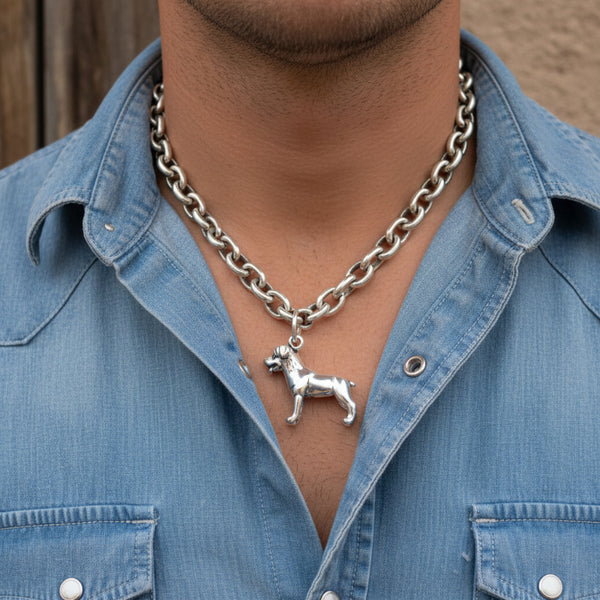 Sterling Silver Standing Rottweiler Dog Charm 7097 | Buffalo