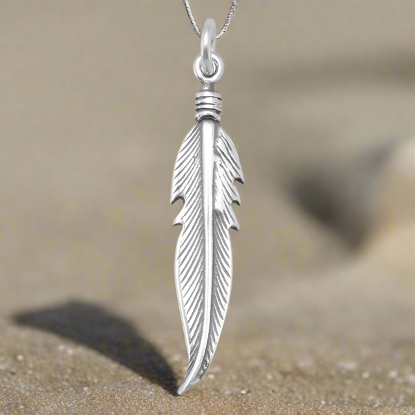 sterling silver feather charm