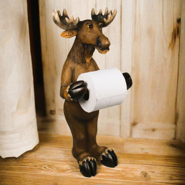 standing moose toilet tissue holder