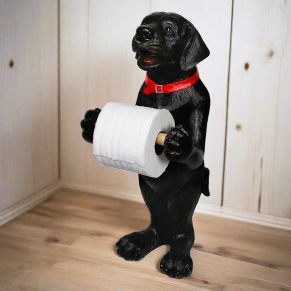 black lab dog toilet tissue holder