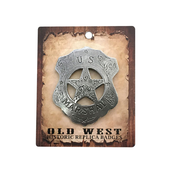historic replica us marshal shield and star badge pin