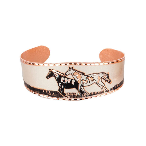 horses copper cuff bracelet