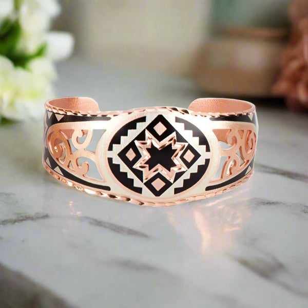 aztec twilight copper cuff bracelet