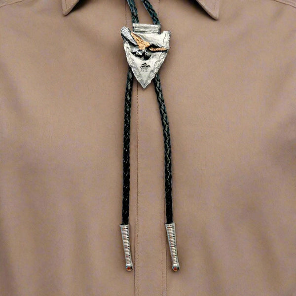 eagle in flight arrowhead bolo tie