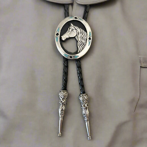horsehead and turquoise bolo tie