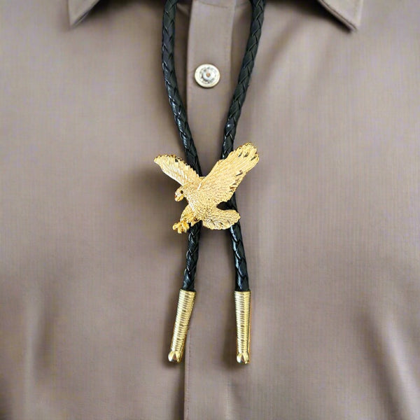 golden eagle bolo tie
