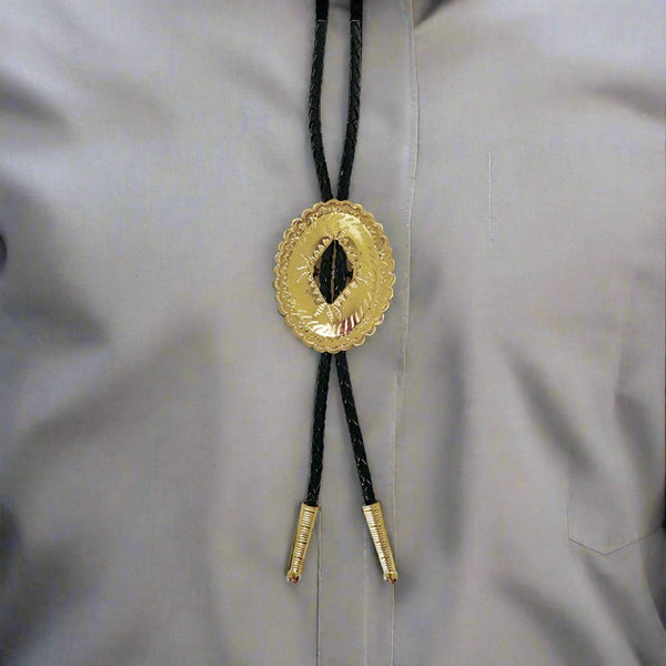 gold concho bolo tie