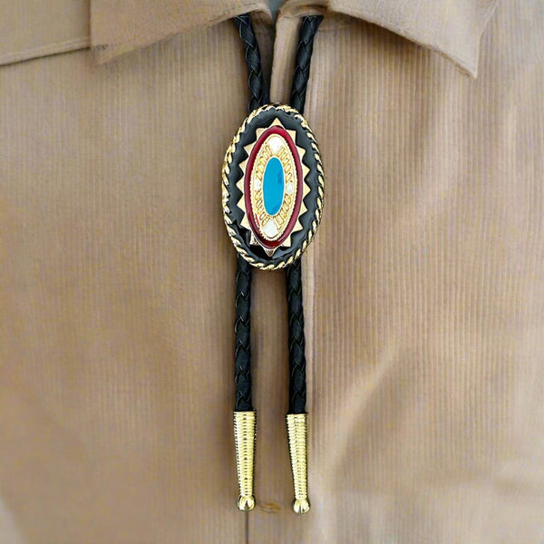 oval chevron bolo tie