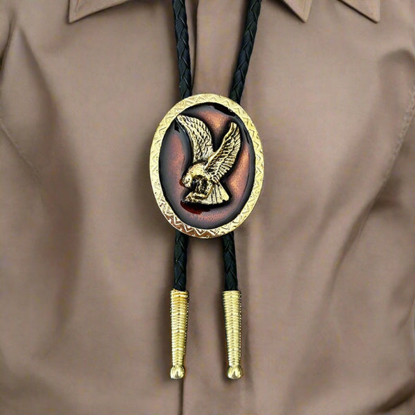 golden eagle bolo tie