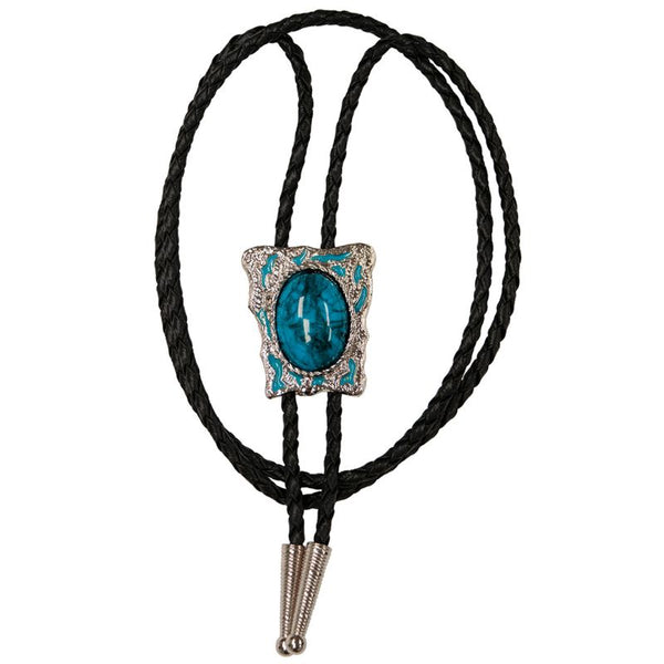 ふーみん　ボーンカフ Cerulean Blue Stone Enamel Bolo Tie BT-527 | Buffalo Trader
