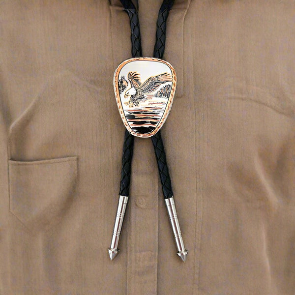 copper eagle bolo tie