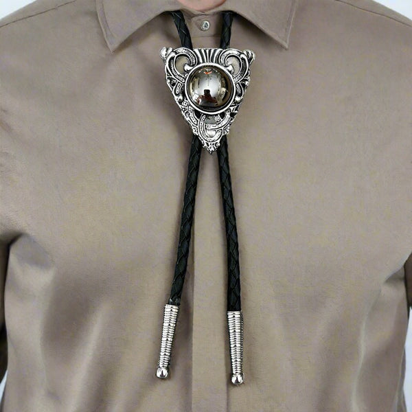 mirrored stone bolo tie