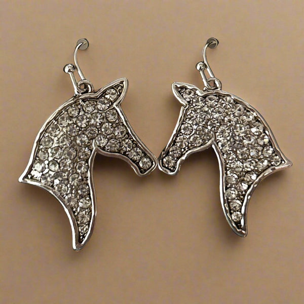horsehead rhinestone earrings