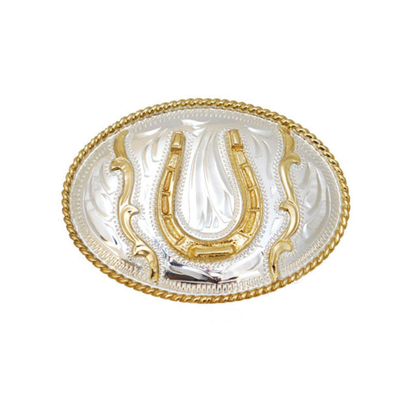 New gold equestrianHorse horseshoe ferrier farrier belt buckle approx. 3.5\