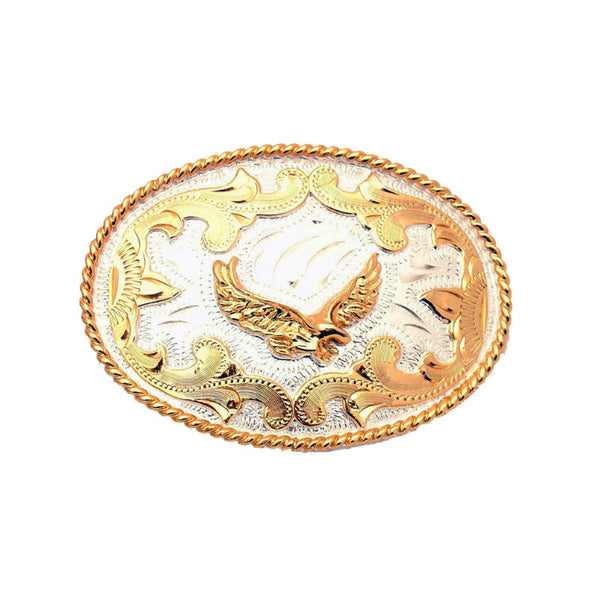YONE Fibbia per Cinture Golden Eagle Western Belt Buckle YONE Fibbia per Cinture Golden Eagle Western Belt Buckle