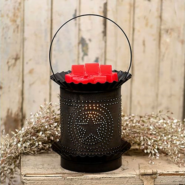 jumbo black punched stars wax tart or oil warmer