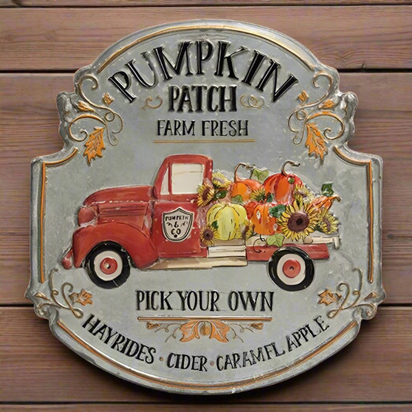 pumpkin patch farm fresh metal sign