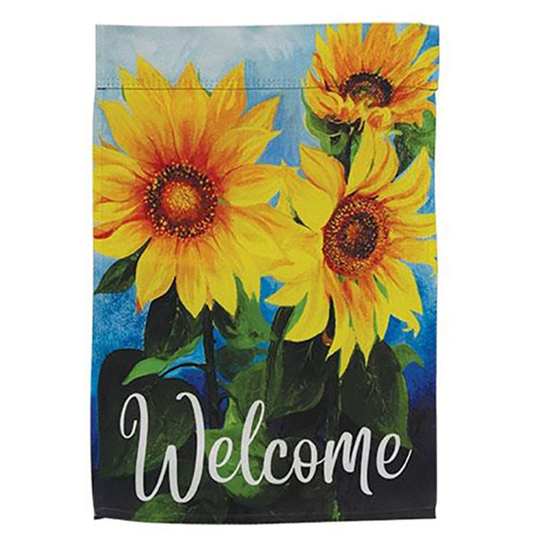 welcome sunflowers garden flag 12x18