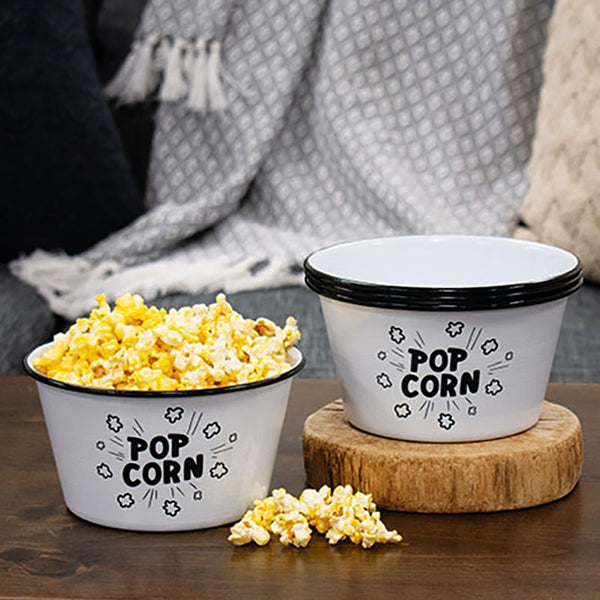 small enamel popcorn art bowls set of 4
