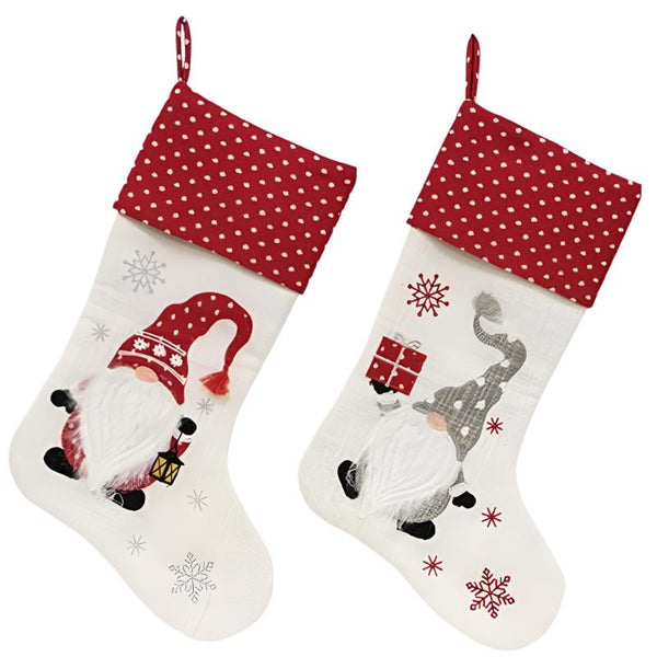 snowflake gnome christmas stockings