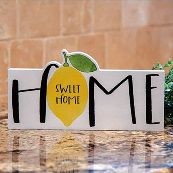 home sweet home lemon block sign