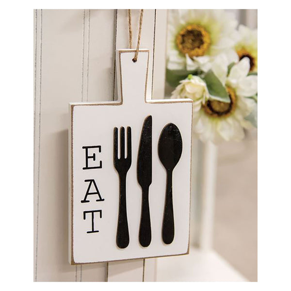 eat silverware wall sign