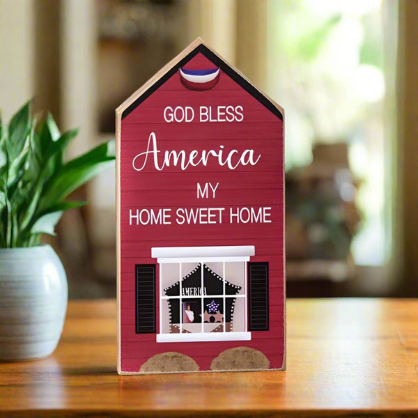 god bless america my home sweet home shelf sitter